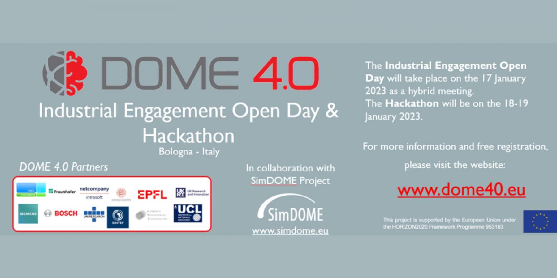 DOME 4.0 Industrial Engagement Open Day and Hackathon